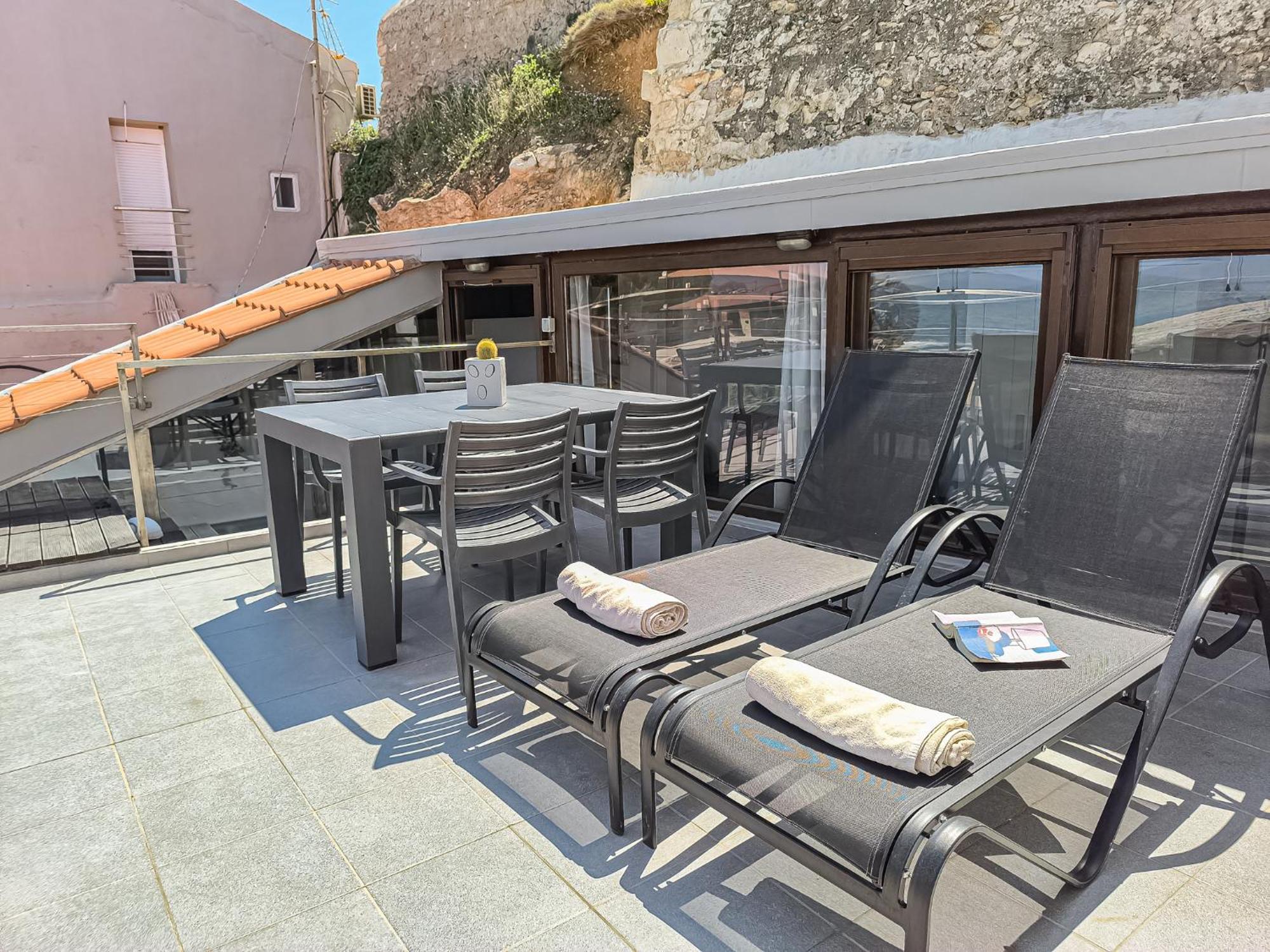 Charming Old Tannery House With Spacious Veranda And Stunning Sea View! Chania  Bagian luar foto